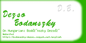 dezso bodanszky business card